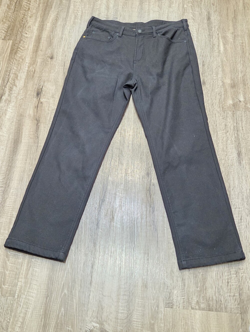 CAT Caterpillar Fleece Lined Men's Pre-owned Canvas Work Pants Black 38 x 32.